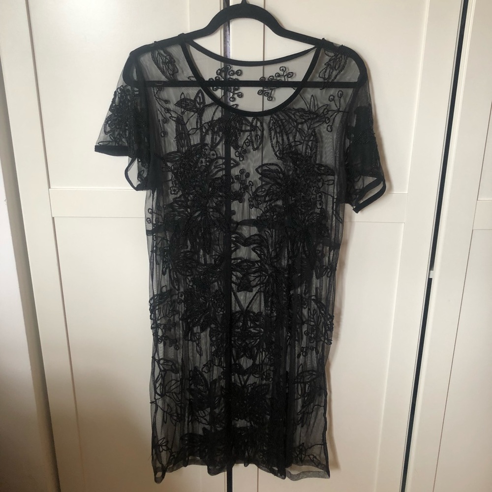 1920s style sheer beaded dress